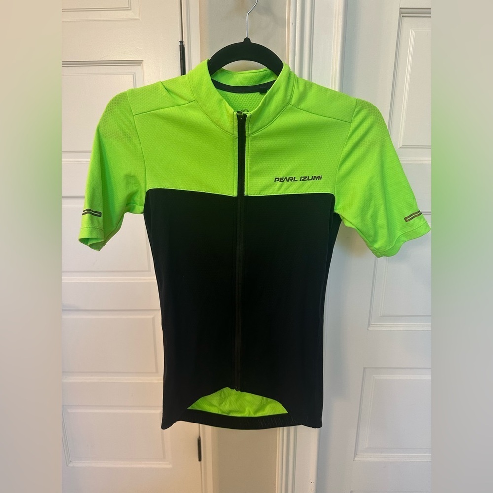 Pearl Izumi Jersey Men’s S Neon Green Full Zip Short Sleeve Cycling Bike Bicycle
